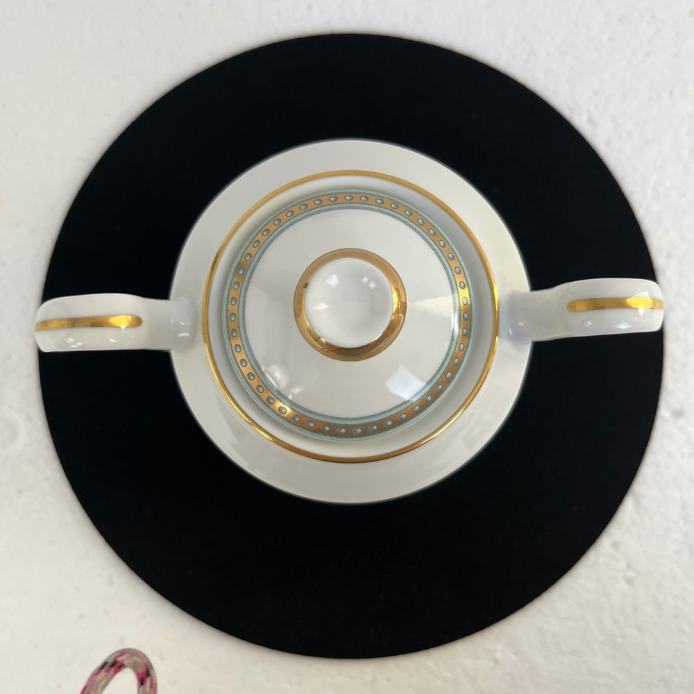Vtg‎ Christian Dior Trianon Creamer & Sugar Bowl Set La Collection Gold Trim - Picture 11 of 11